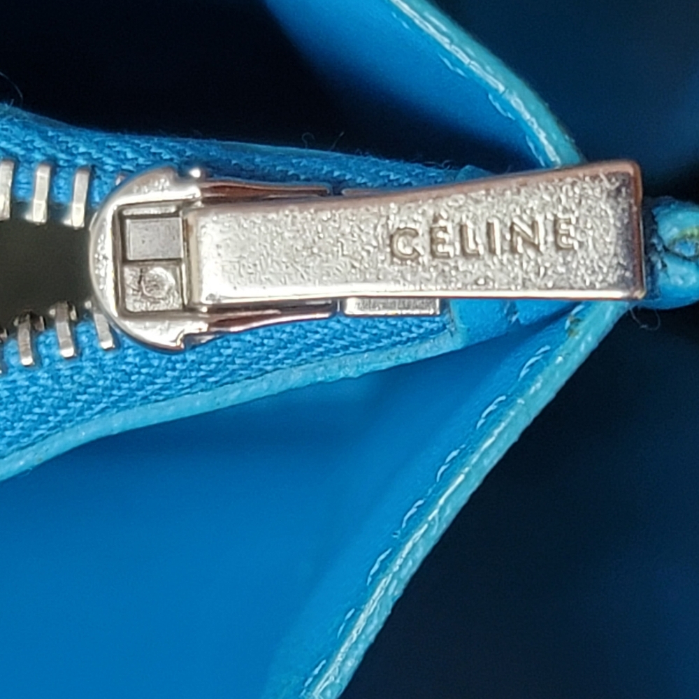 Celine Blue Leather Zippy Wallet - Picture 6 of 11